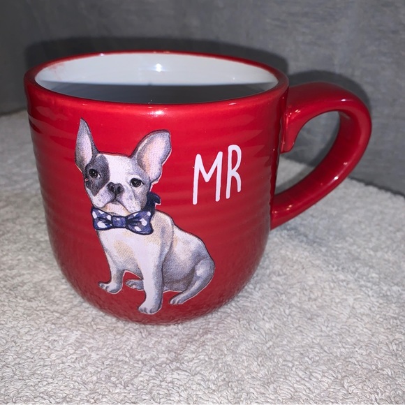 coffee/tea mug 8oz cup - Mr. French bulldog -red, blue polkadot bow tie- fun mug - Picture 3 of 15